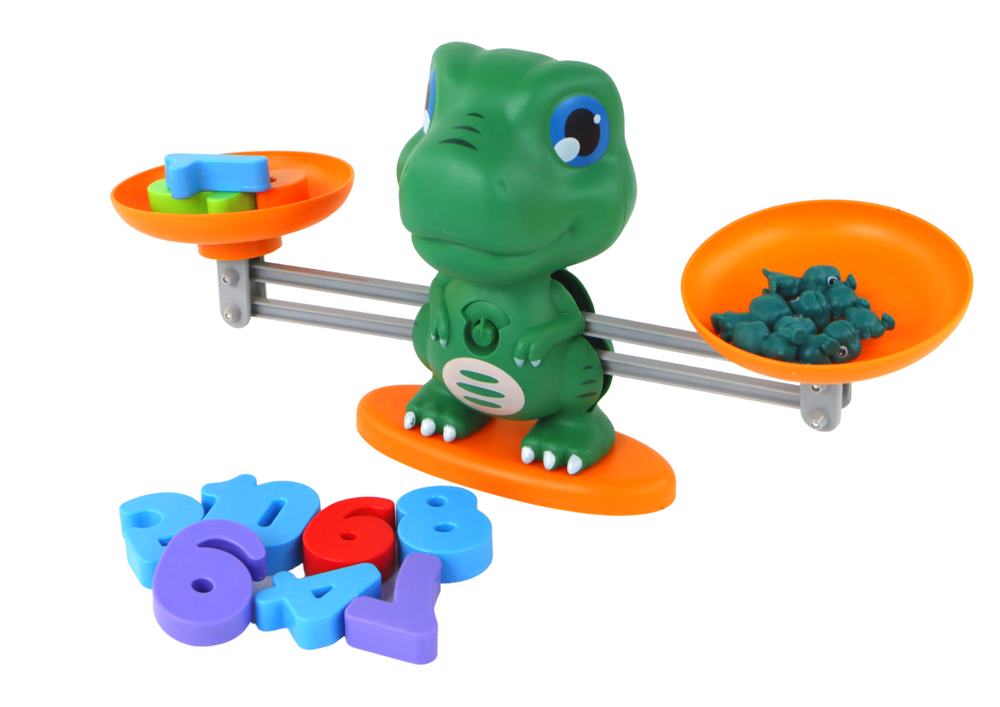 Edukační dinosaurus váha – matematické operace s kartami