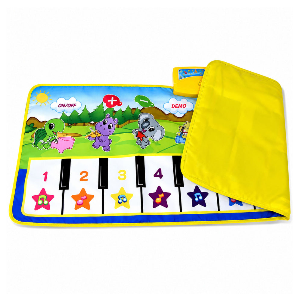 Edukační hudební mata pianino se zvířátky a nástroji 100x36 cm
