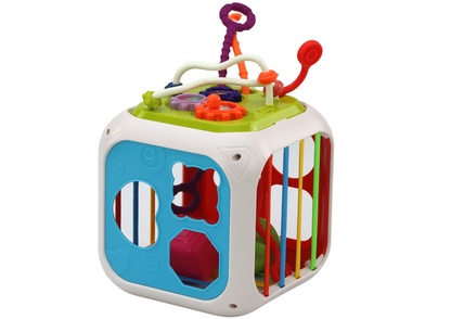 Edukační kostka pro miminka – sorter s klocky 7v1