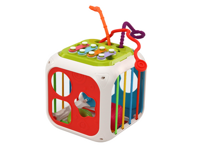 Edukační kostka pro miminka – sorter s klocky 7v1