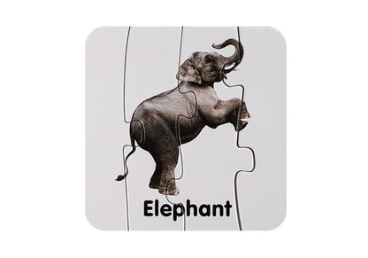 Edukační puzzle Divoká zvířata s anglickými názvy 10 párů