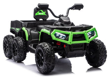 Elektrická čtyřkolka ATV se 6 koly a přívěsem JC606 24V – zelená