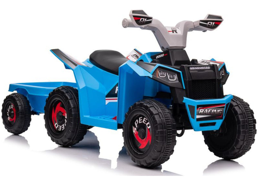 Elektrická čtyřkolka s přívěsem pro děti XMX630T – modrá