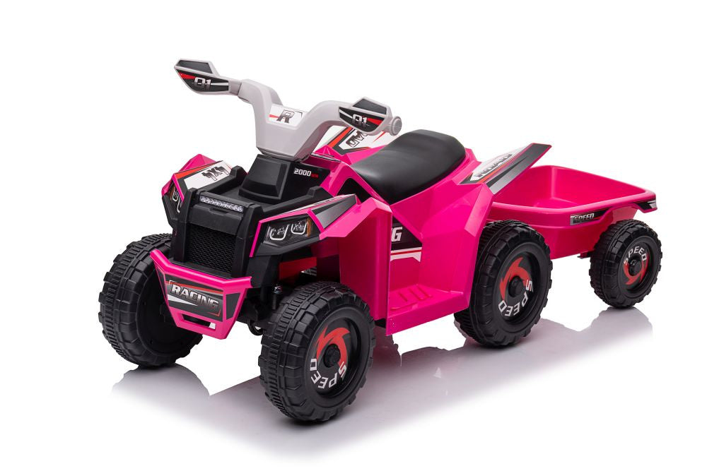 Elektrická čtyřkolka s přívěsem růžová XMX630T – 6V
