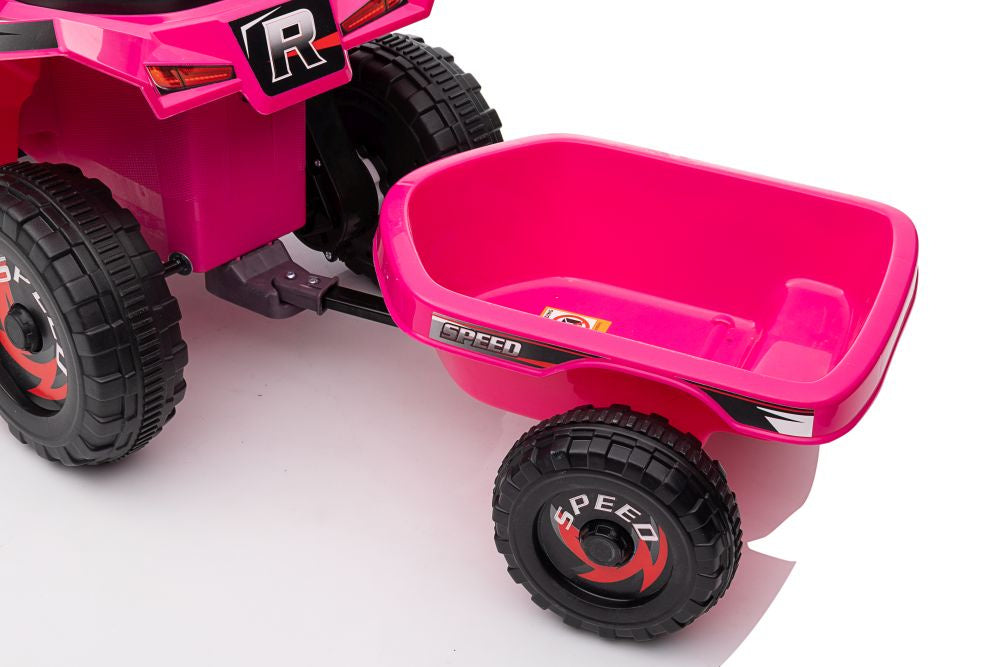 Elektrická čtyřkolka s přívěsem růžová XMX630T – 6V