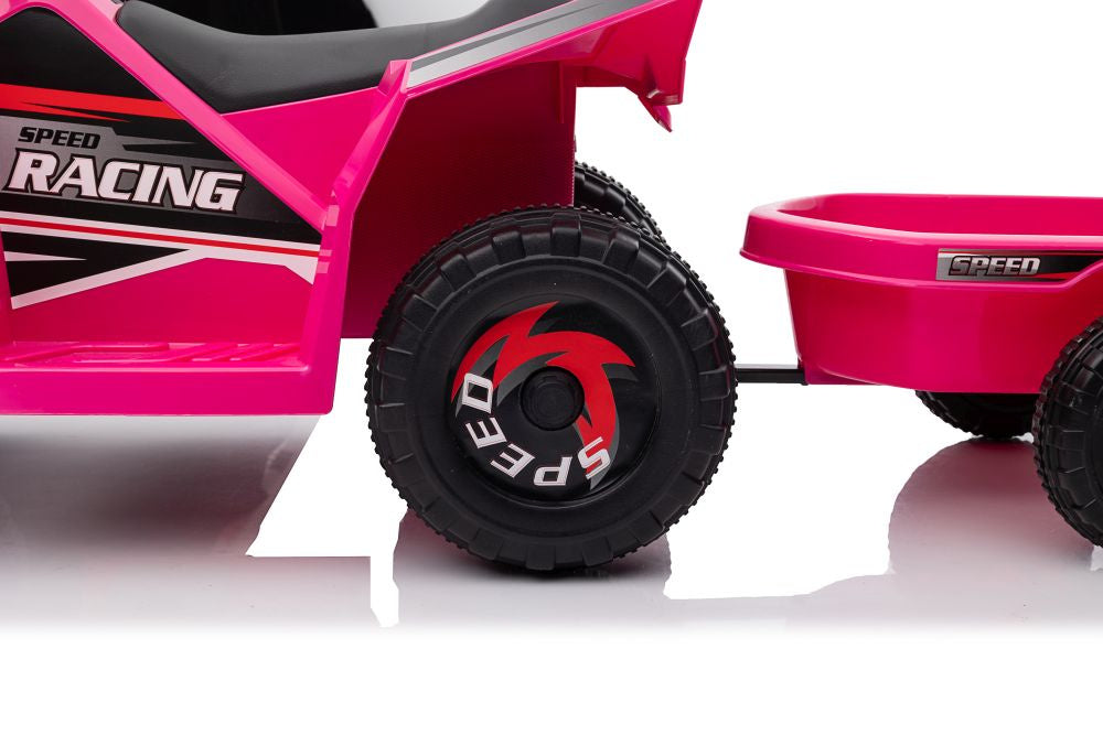 Elektrická čtyřkolka s přívěsem růžová XMX630T – 6V