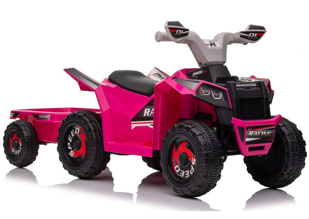 Elektrická čtyřkolka s přívěsem růžová XMX630T – 6V
