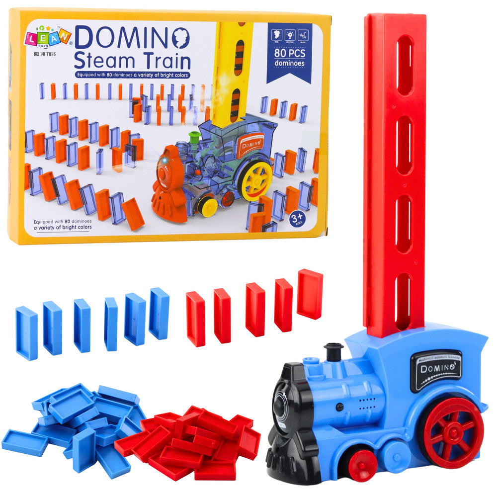 Elektrická lokomotiva na baterie – s kostkami domino 80 dílů