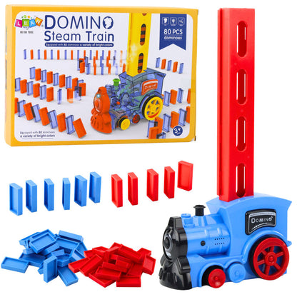 Elektrická lokomotiva na baterie – s kostkami domino 80 dílů