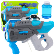 Elektrická pistole na vodu a mýdlové bubliny 2v1 modro šedá