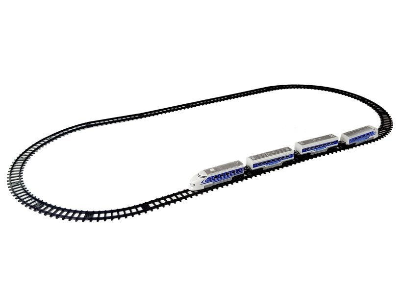 Elektrická železnice Pendolino s kolejemi zvuky a světly