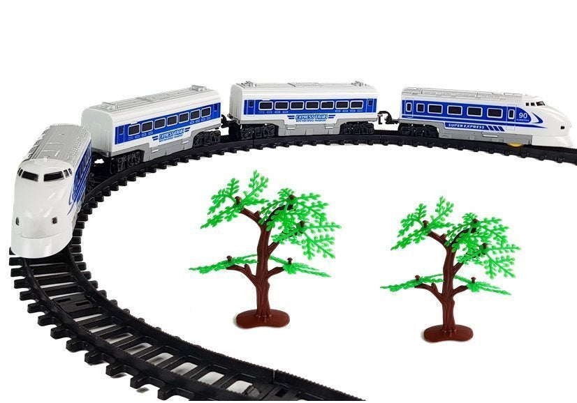 Elektrická železnice Pendolino s kolejemi zvuky a světly