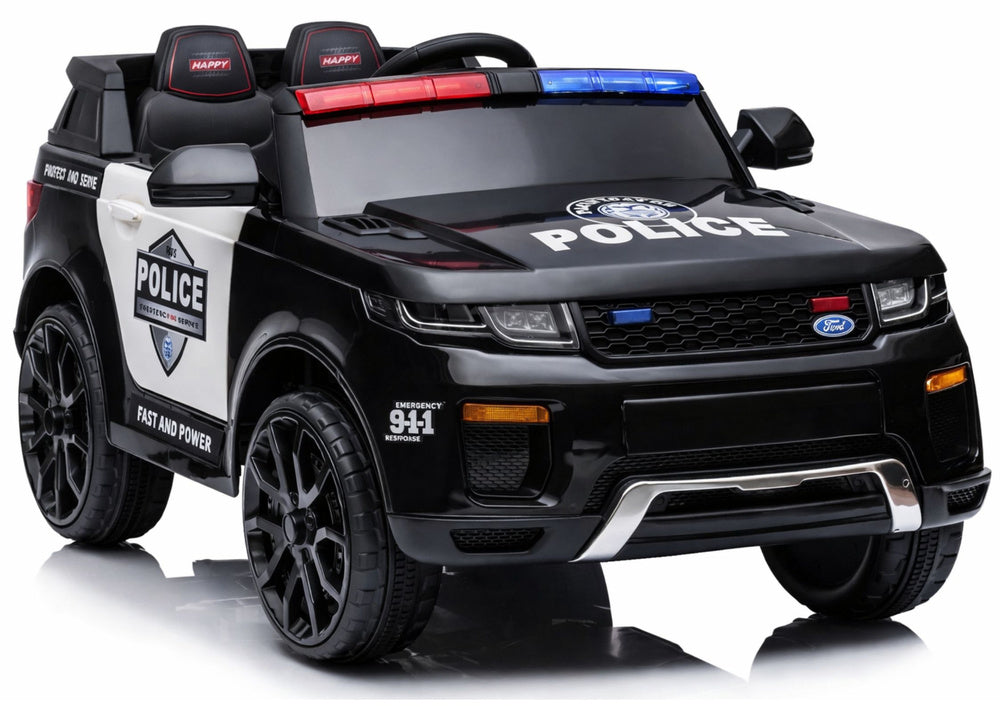 Elektrické autíčko BBH-021 policie černé – s dálkovým ovládáním