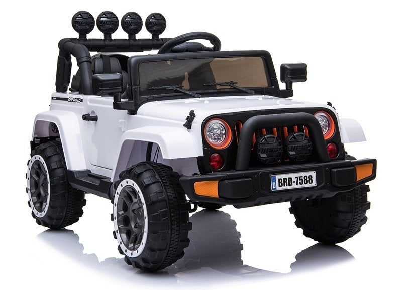 Elektrické autíčko Jeep BRD-7588 bílé 4x4 s ovladačem – Jeep