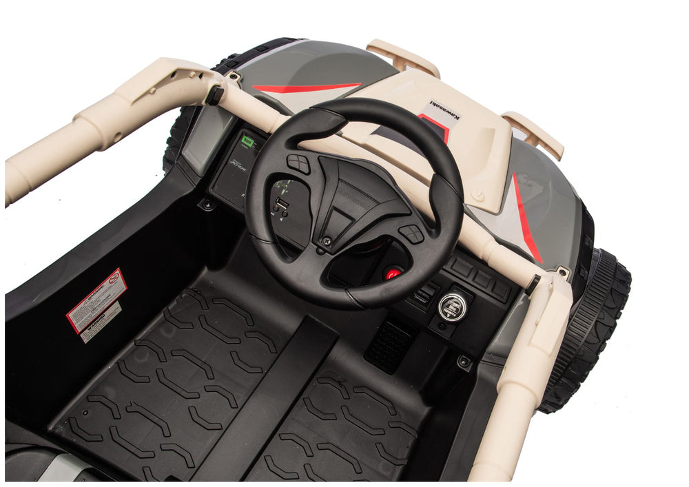 Elektrické autíčko Kawasaki JS330 24V 30kg – černé a béžové
