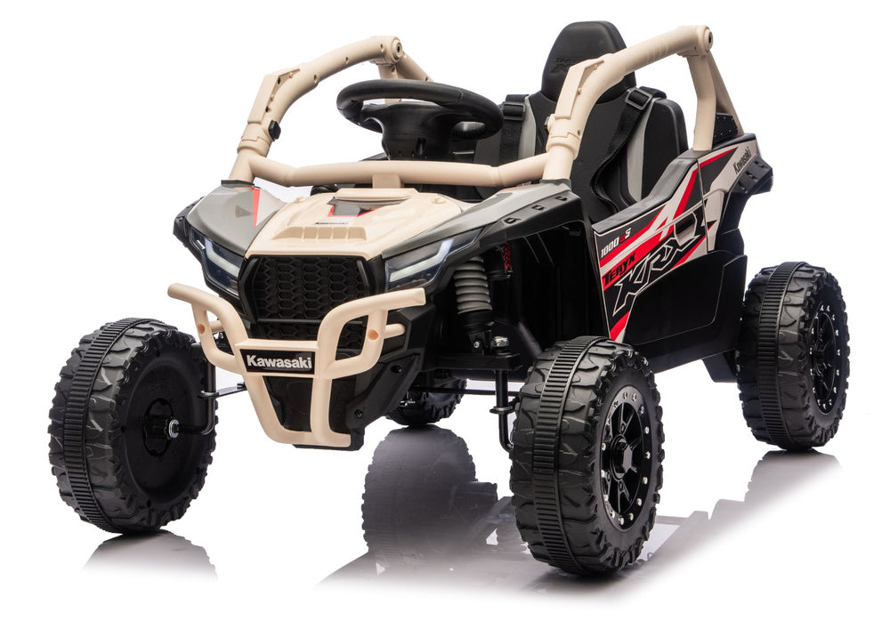 Elektrické autíčko Kawasaki JS330 24V 30kg – černé a béžové