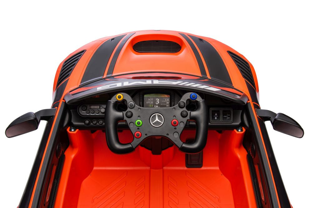 Elektrické autíčko Mercedes AMG GT3 oranžové s dálkovým ovládáním