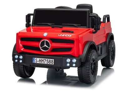 Elektrické autíčko Mercedes Unimog červené pro děti – HM7588