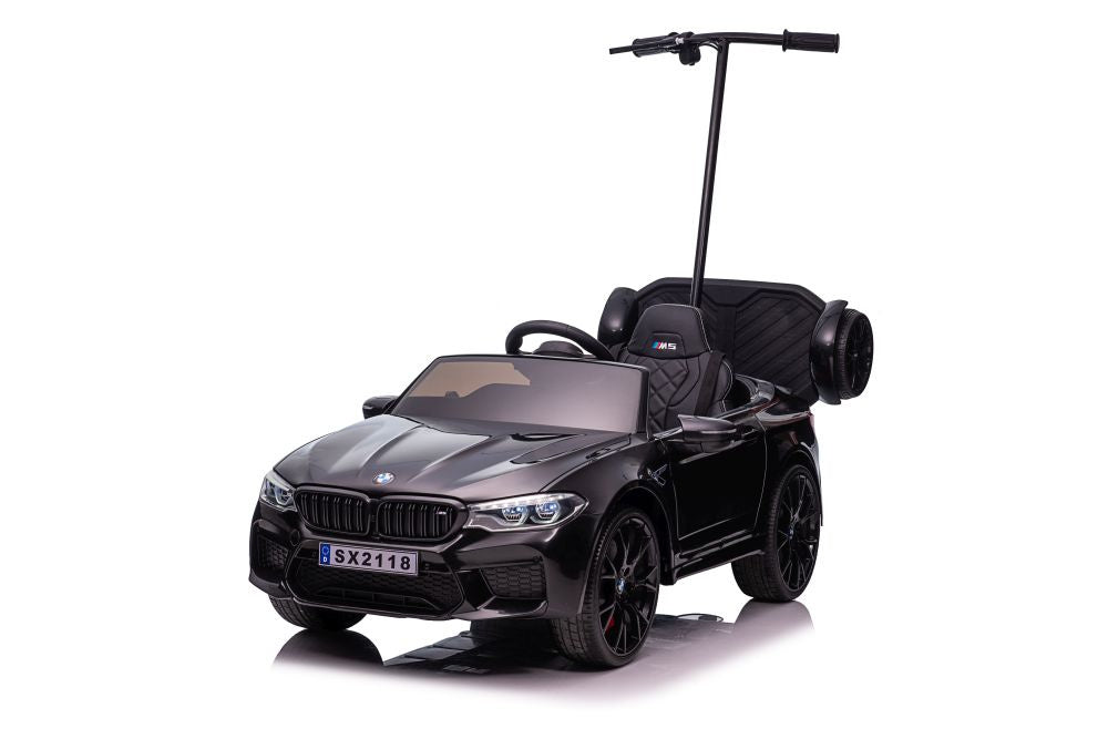 Elektrické auto BMW M5 s plošinou pro rodiče černé lakované