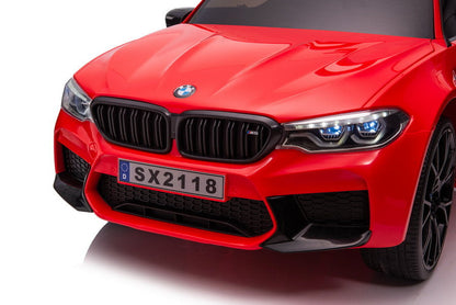 Elektrické auto BMW M5 s plošinou pro rodiče červené lakované