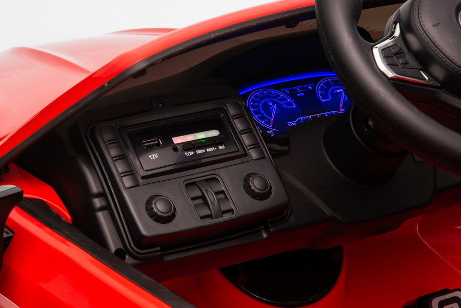 Elektrické auto BMW M5 s plošinou pro rodiče červené lakované