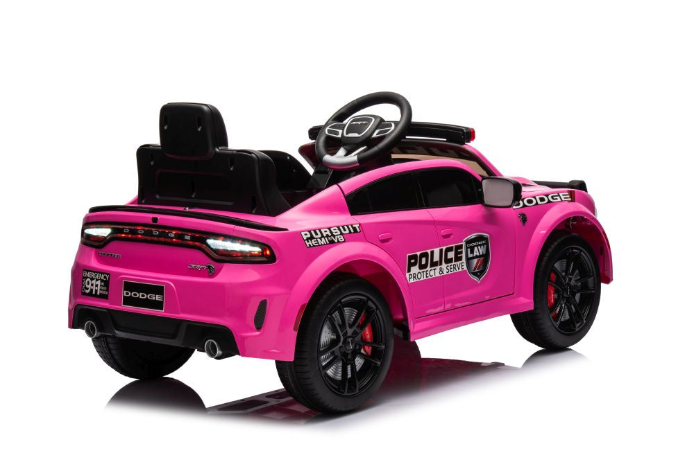 Elektrické auto Dodge Charger policejní růžové na akumulátor