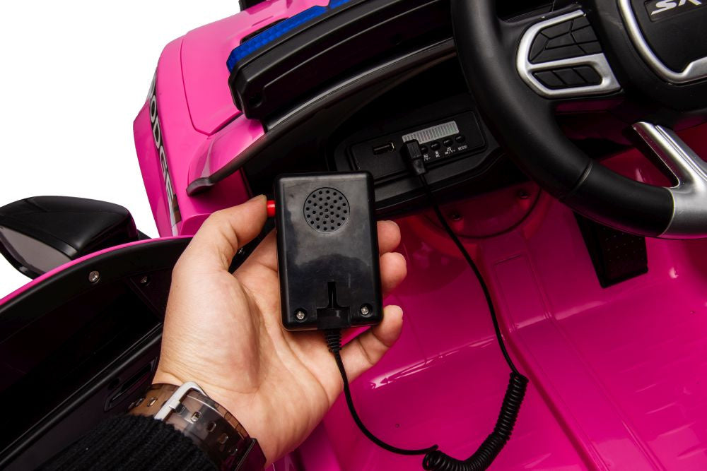 Elektrické auto Dodge Charger policejní růžové na akumulátor
