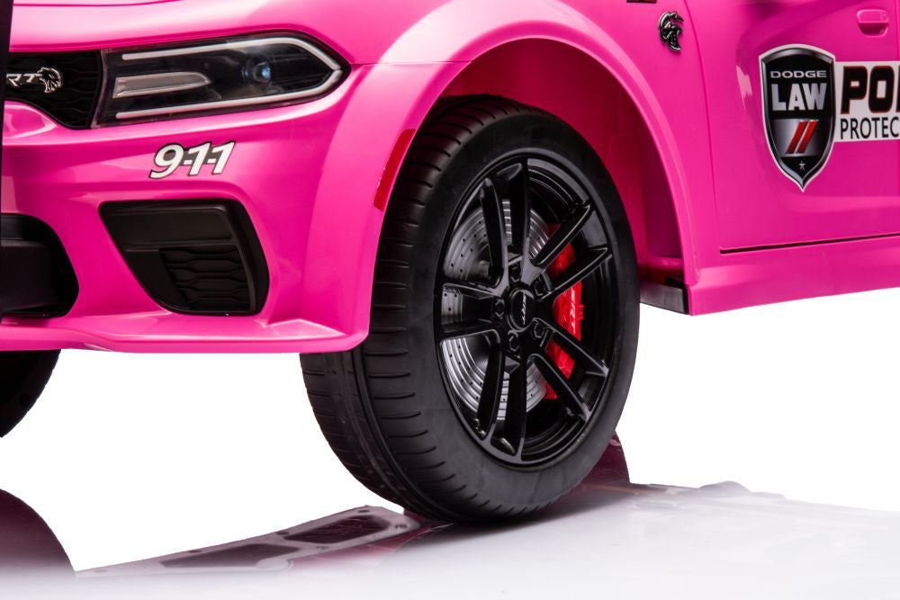 Elektrické auto Dodge Charger policejní růžové na akumulátor