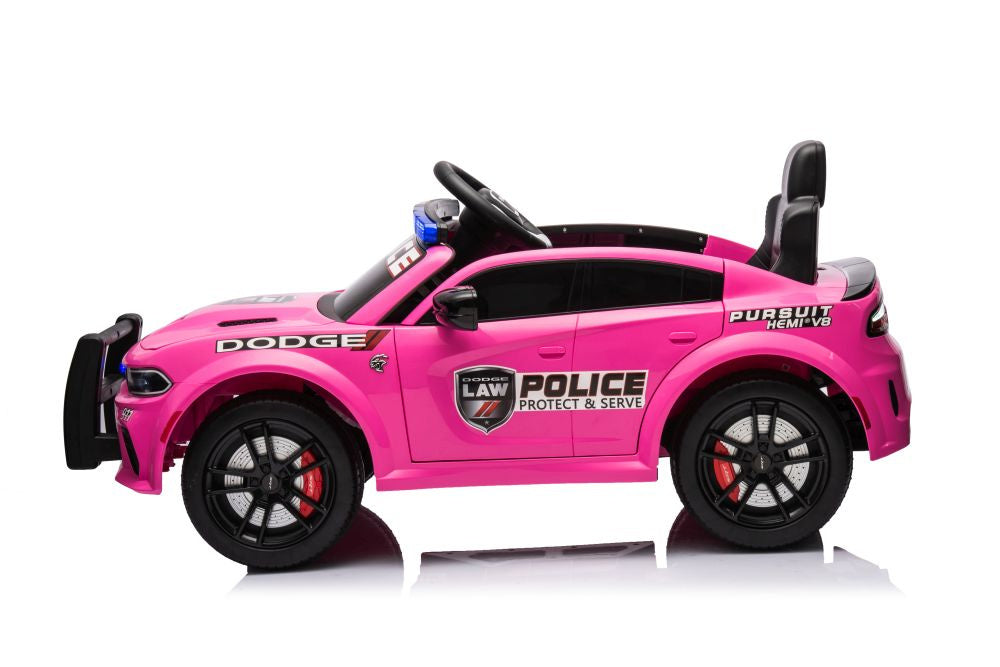 Elektrické auto Dodge Charger policejní růžové na akumulátor