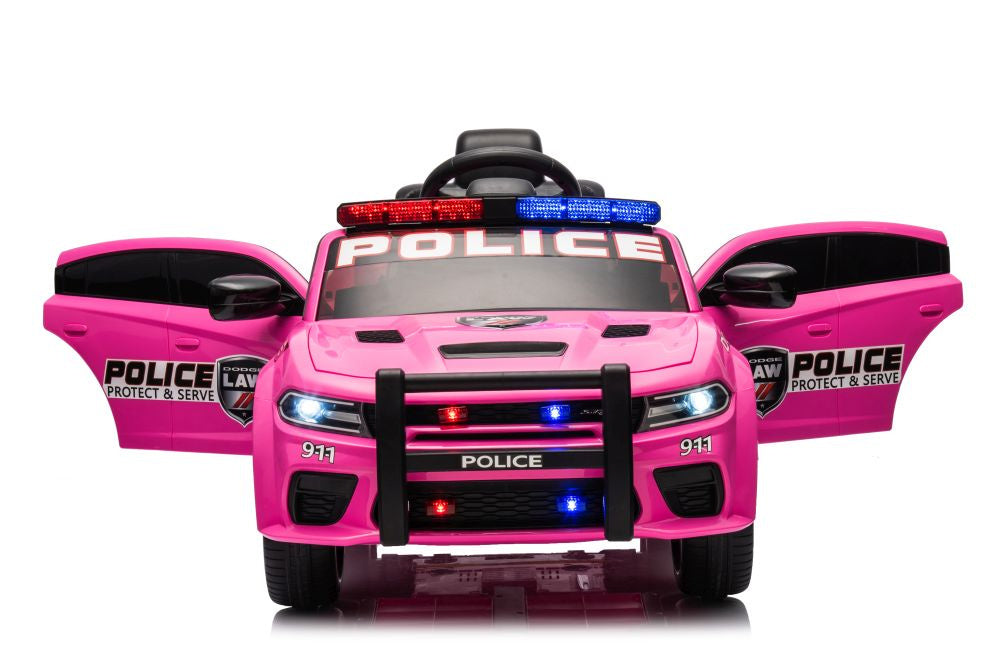 Elektrické auto Dodge Charger policejní růžové na akumulátor
