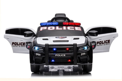 Elektrické auto Dodge Charger policie pro děti – bílo-černé
