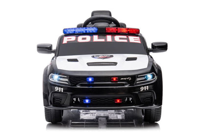 Elektrické auto Dodge Charger policie pro děti – bílo-černé