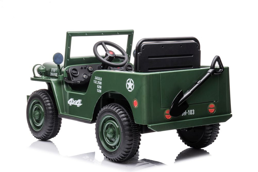 Elektrické auto JH 103 – 4x4 pohon | vojenská zelená