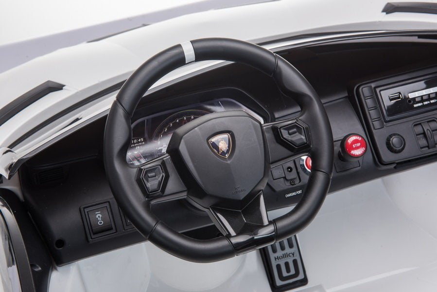 Elektrické auto Lamborghini Aventador na akumulátor – bílé