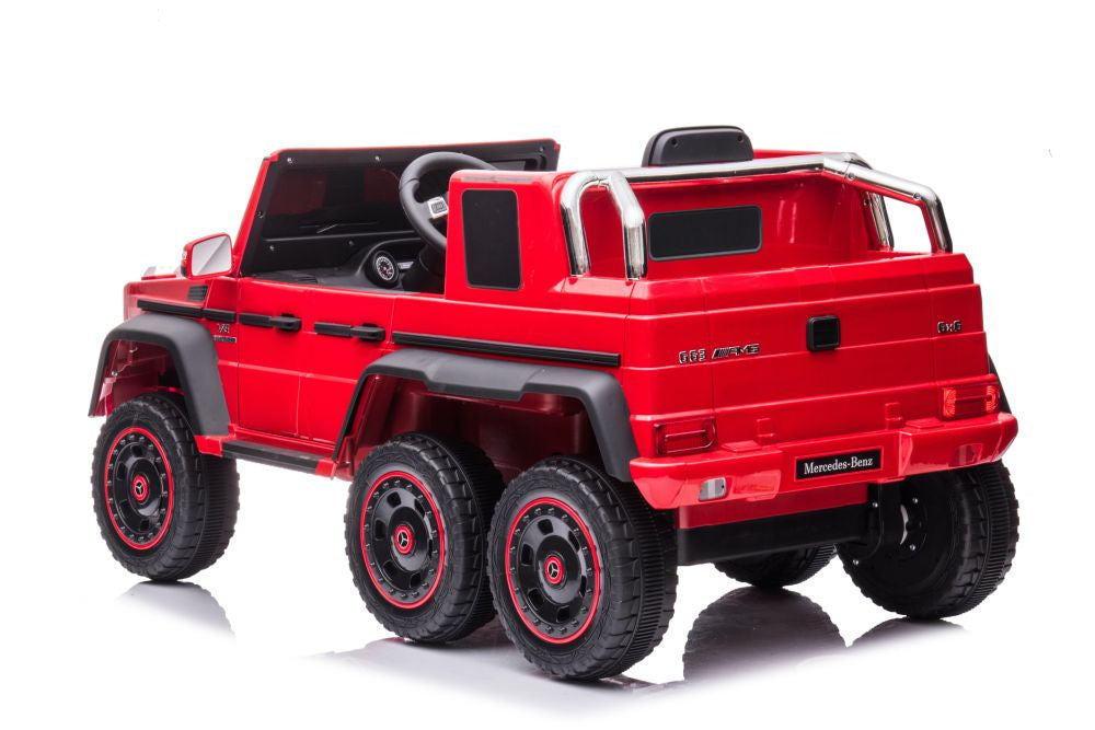Elektrické auto Mercedes Benz G63 6X6 na akumulátor červené