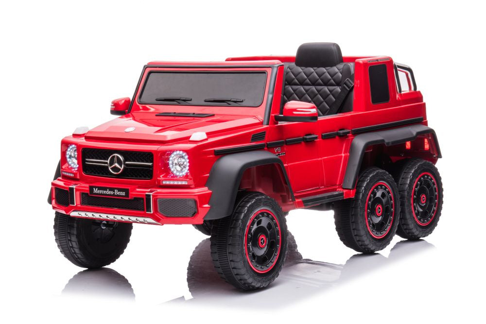 Elektrické auto Mercedes Benz G63 6X6 na akumulátor červené