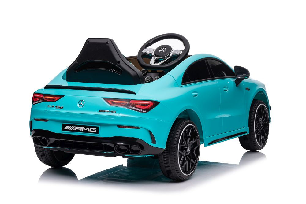 Elektrické auto Mercedes CLA 45s AMG 4x4 tyrkysové