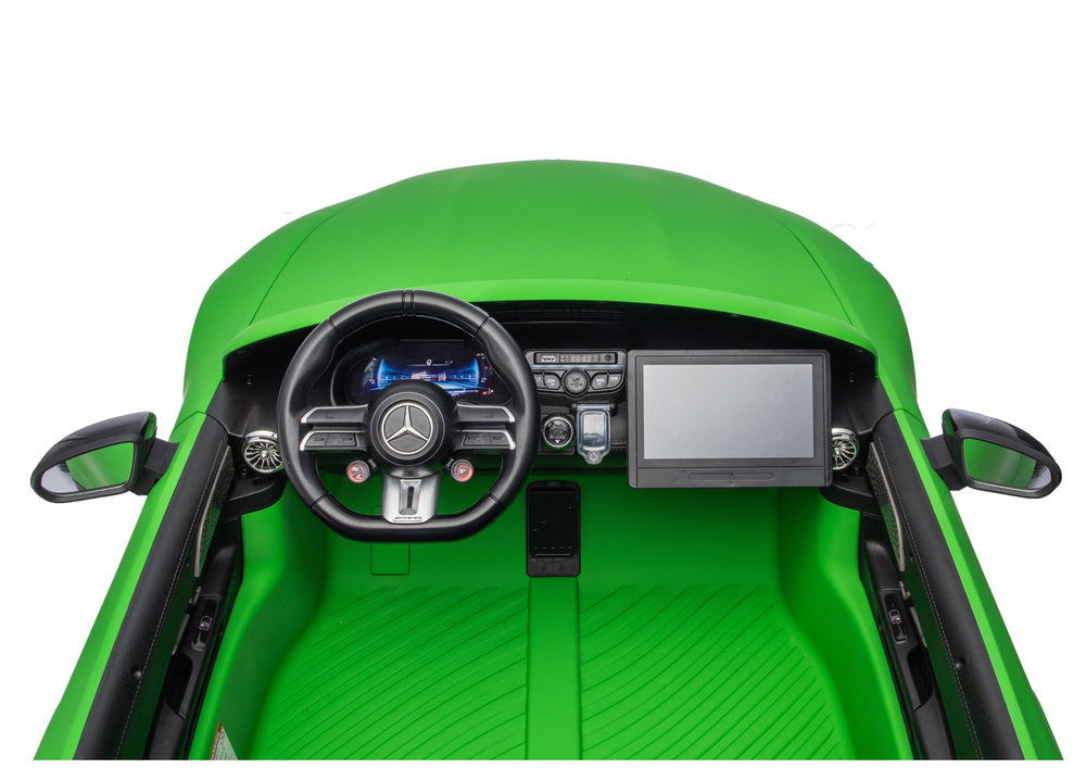 Elektrické auto Mercedes GT63 AMG 24V s tichým motorem – matově zelené
