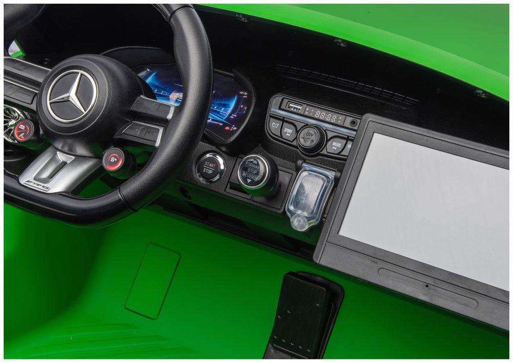 Elektrické auto Mercedes GT63 AMG 24V s tichým motorem – matově zelené