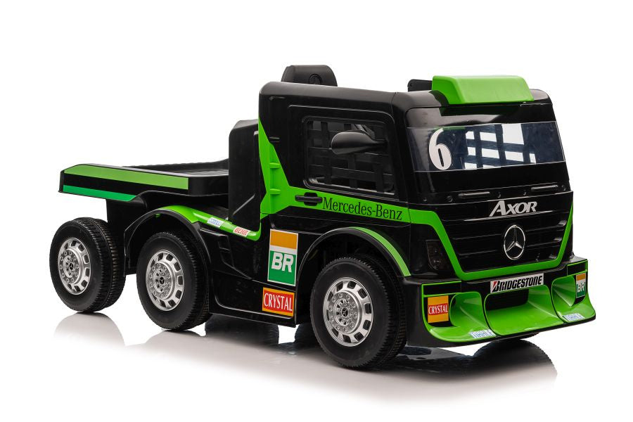 Elektrické auto Mercedes s návěsem a LCD displejem – zelené