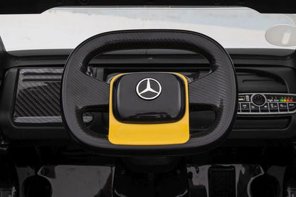 Elektrické auto Mercedes s návěsem a LCD displejem – žluté