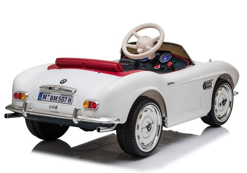 Elektrické auto na akumulátor BMW Retro bílé pro děti – BMW