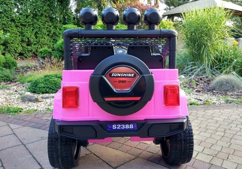 Elektrické auto na akumulátor Jeep 4x45W růžové S2388