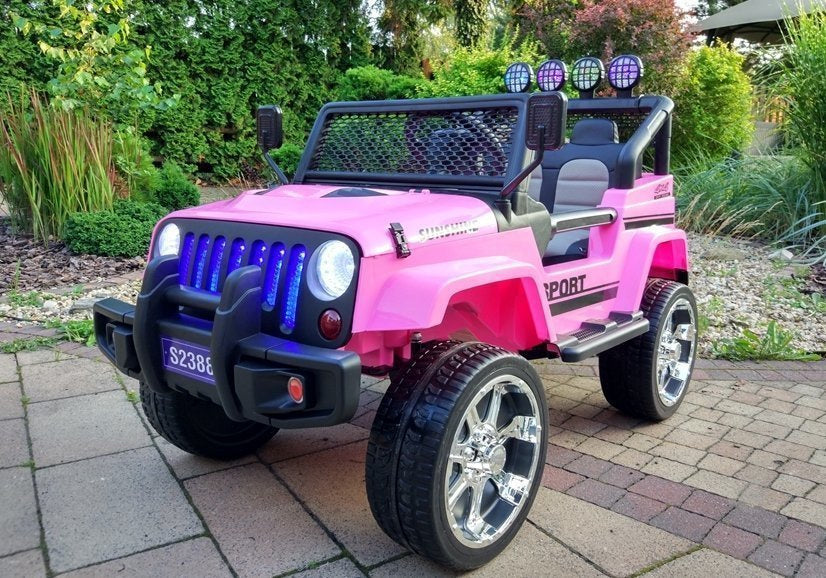 Elektrické auto na akumulátor Jeep 4x45W růžové S2388
