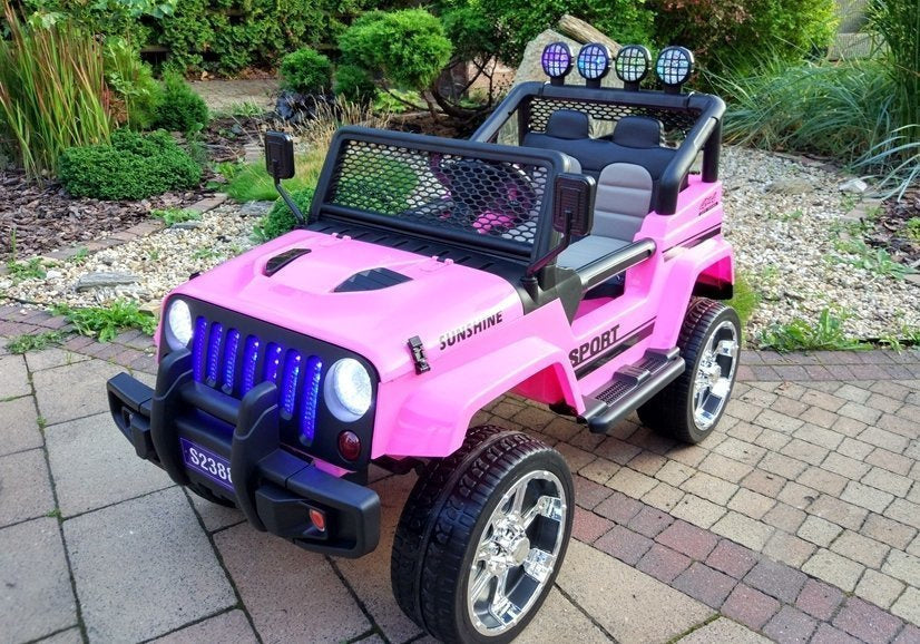 Elektrické auto na akumulátor Jeep 4x45W růžové S2388