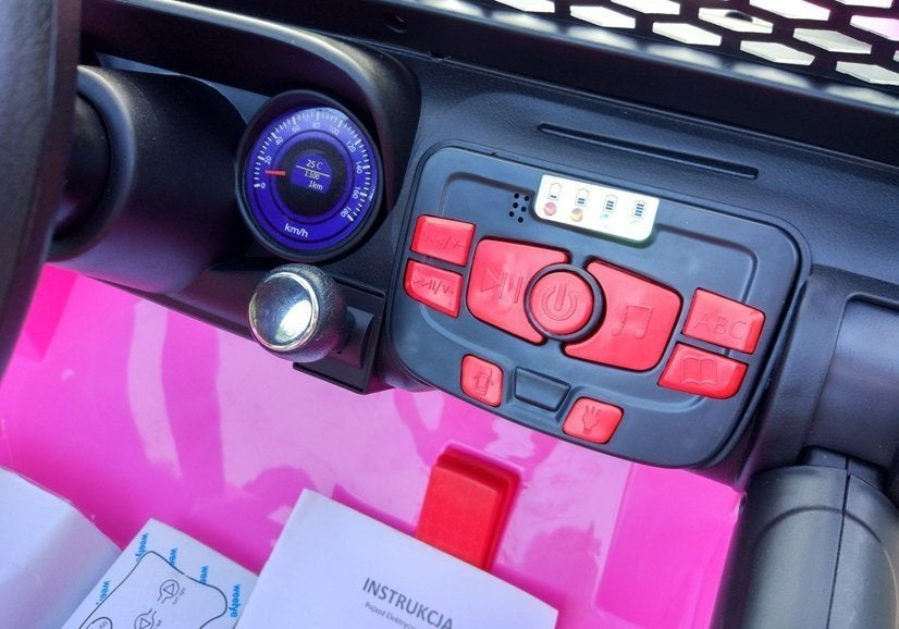 Elektrické auto na akumulátor Jeep 4x45W růžové S2388