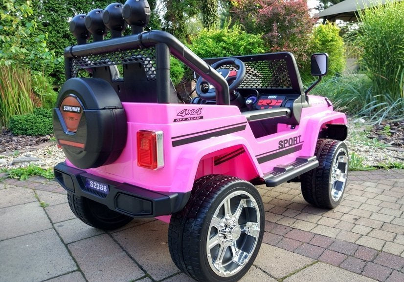 Elektrické auto na akumulátor Jeep 4x45W růžové S2388