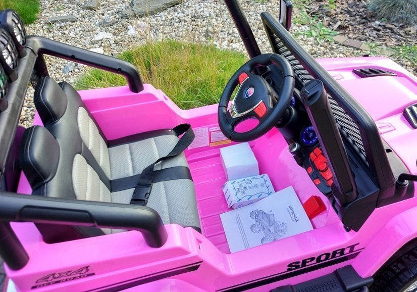 Elektrické auto na akumulátor Jeep 4x45W růžové S2388