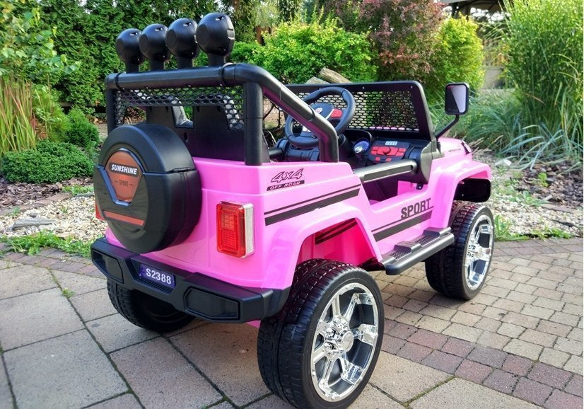 Elektrické auto na akumulátor Jeep 4x45W růžové S2388