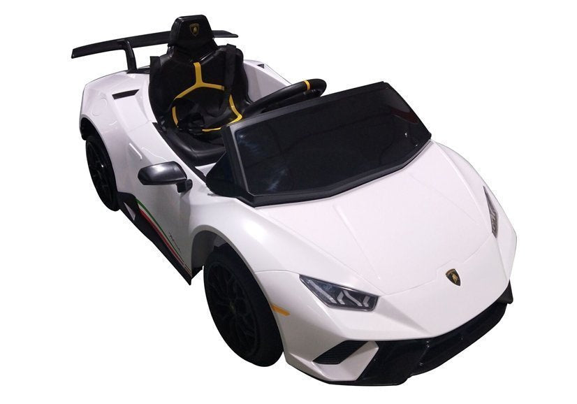 Elektrické auto na akumulator Lamborghini Huracan s pilotem bílé